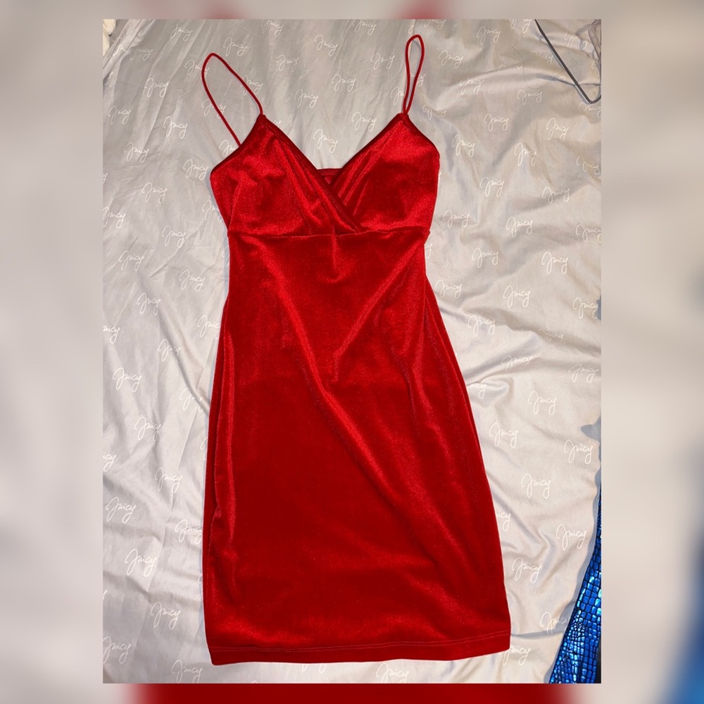 Velvet red shein dress